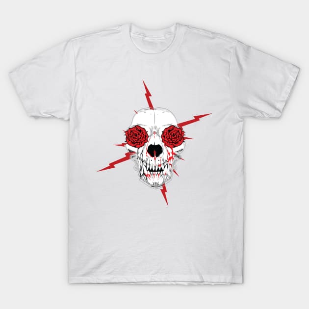 Canine Skull Dripping Blood New School Art T-Shirt by ckandrus
